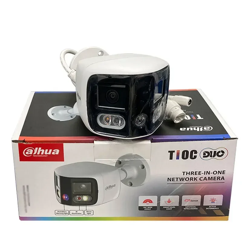 

IPC-PFW3849S-A180-AS-PV Original Dahua 2x4MP TiOC Duo Splicing Fixed-focal two-way talk Mic Bullet WizSense Network Camera