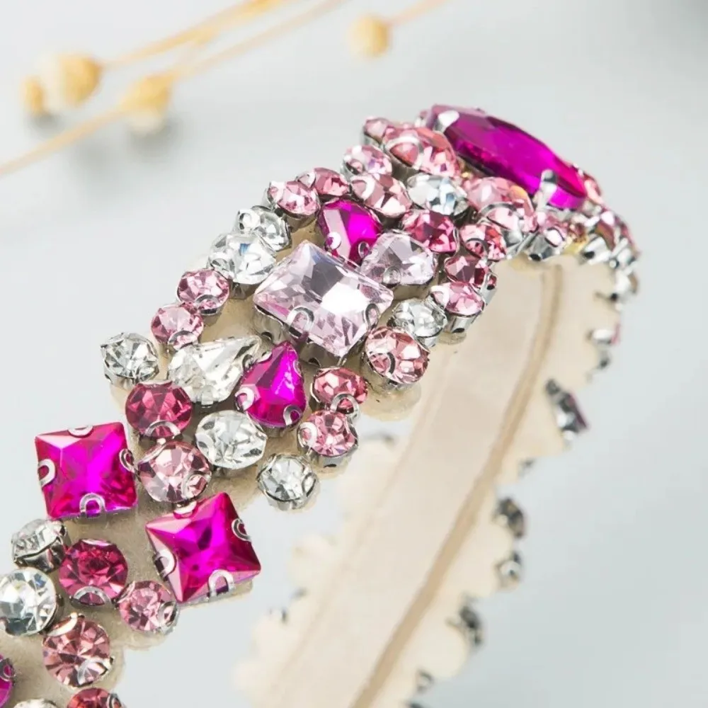 Retro Damen Barock Haarreifen Strass Europäischer und Amerikanischer Voll-Diamant-Stirnreif Palast-Stil Haarbänder Haaraccessoire – Detail 9