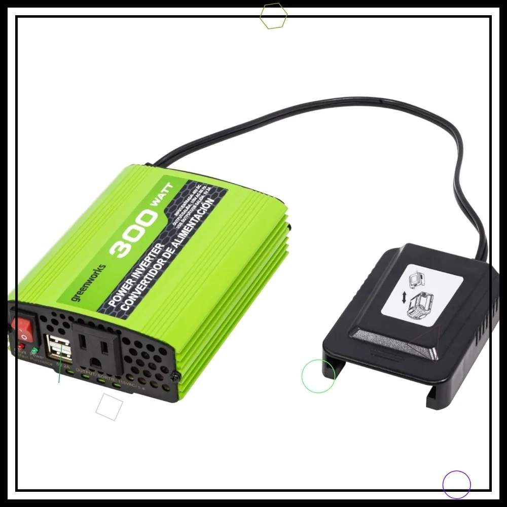 

40V 300W Cordless Power Inverter with Sine Wave, USB and AC Ports for Outdoor Use