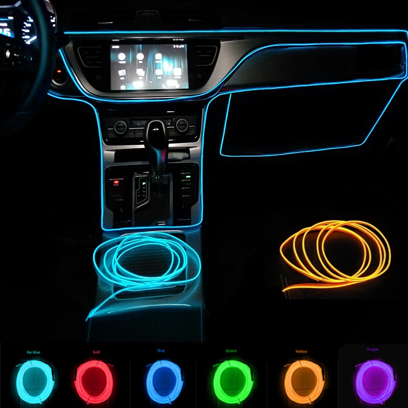 Car Decorative Lamps Strips Atmosphere Lamp Usb Cigeratte Driver Interface Auto Interior DIY Flexible Ambient Light Accessories