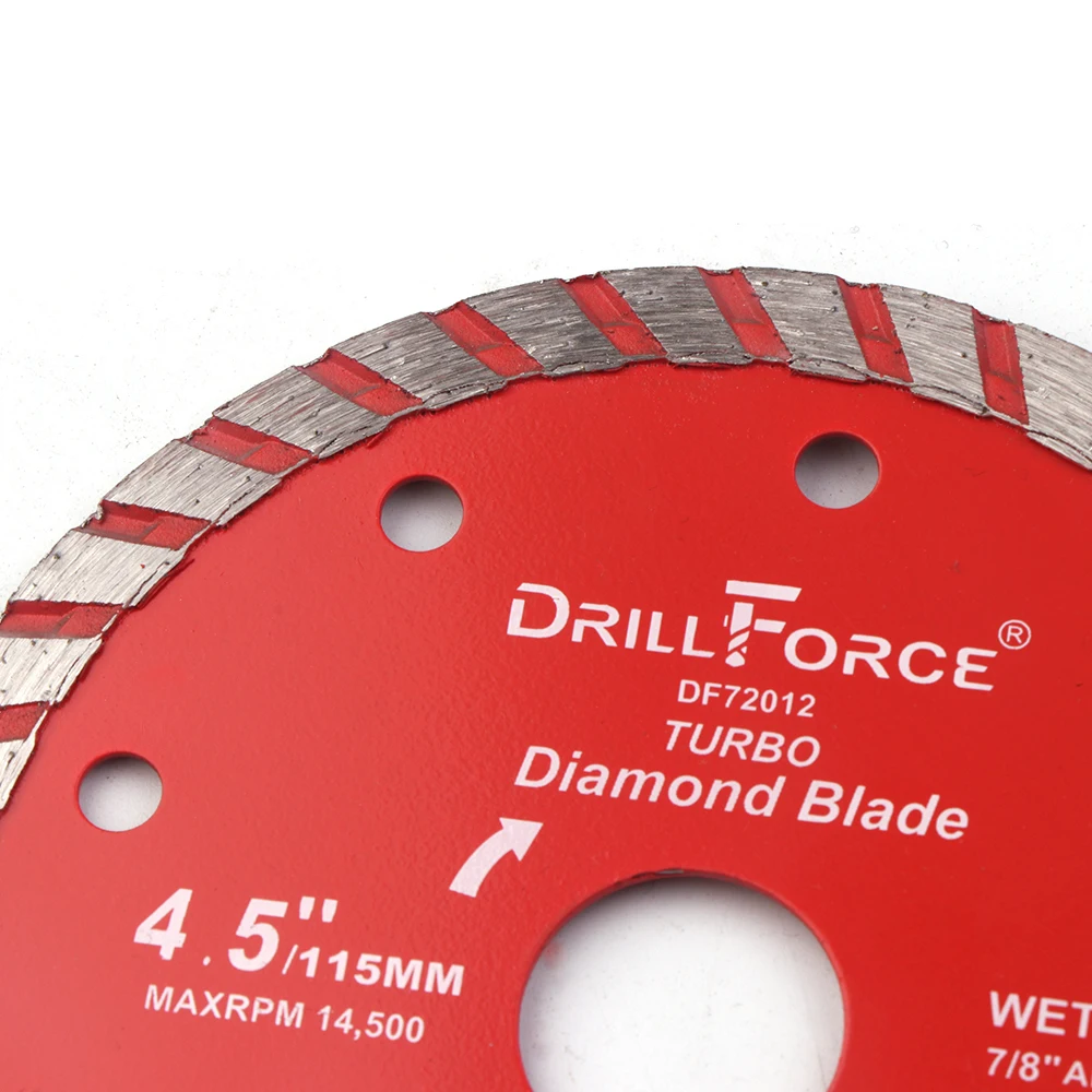 DRILLFORCE 3 قطعة ضياء 115 مللي متر شفرات منشار ماسية مستمر/مجزأة/توربو حافة جاف الرطب بلاطة من البورسلين أسطوانة تقطيع الرخام دائري