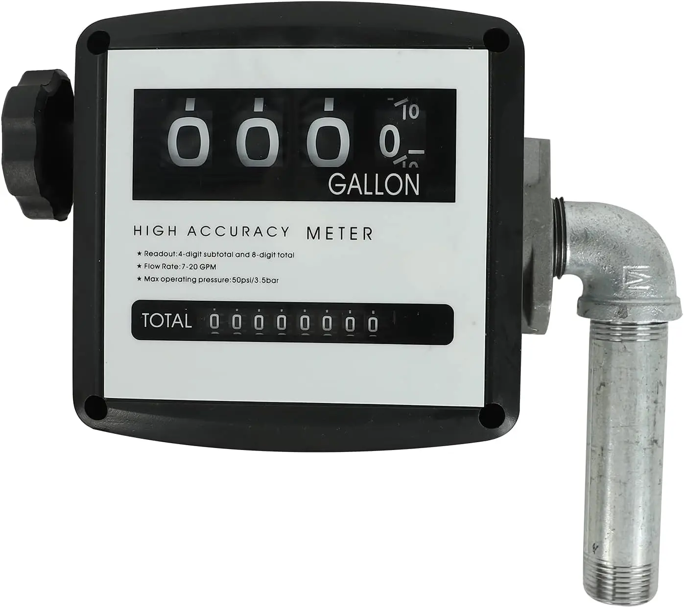 

1" Mechanical Fuel Flow Meter 7-20 GPM 4-Digital Batch Display for All Fuel Transfer Pumps, 50 PSI