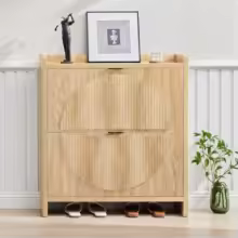 4-Drawer Fluted Shoe Cabinet