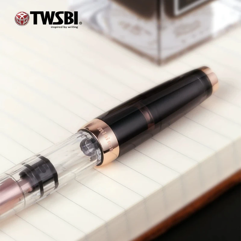 TWSBI Diamond 580 Fountain Pen Black Rose Gold Edition Piston Filling Demonstration Pen for Ink Collectors