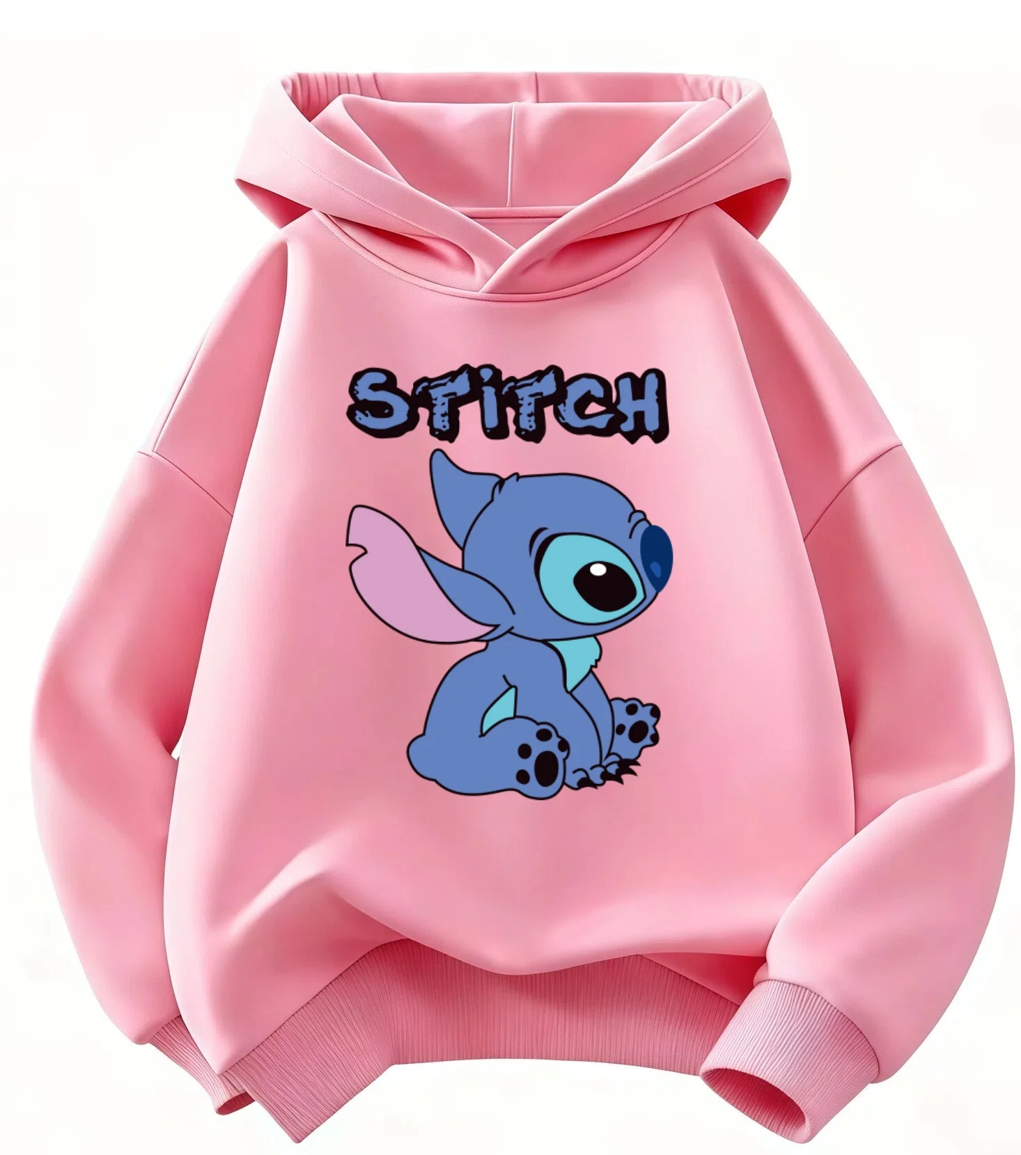 

Disney Stitch Kids Hoodie Christmas Cartoon Print Pullover Hooded Sweatshirt Soft Cotton for Boys Girls 2-14Y Holiday Gift Casua