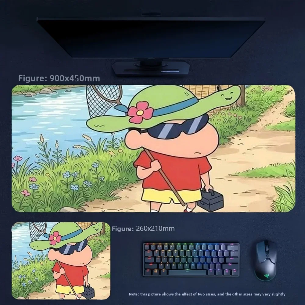 Cute Table Mat Animation Crayon Shin-chan Leather Non-slip Mouse Pad High Quality Leather Children's Eye Protection Writing Mat