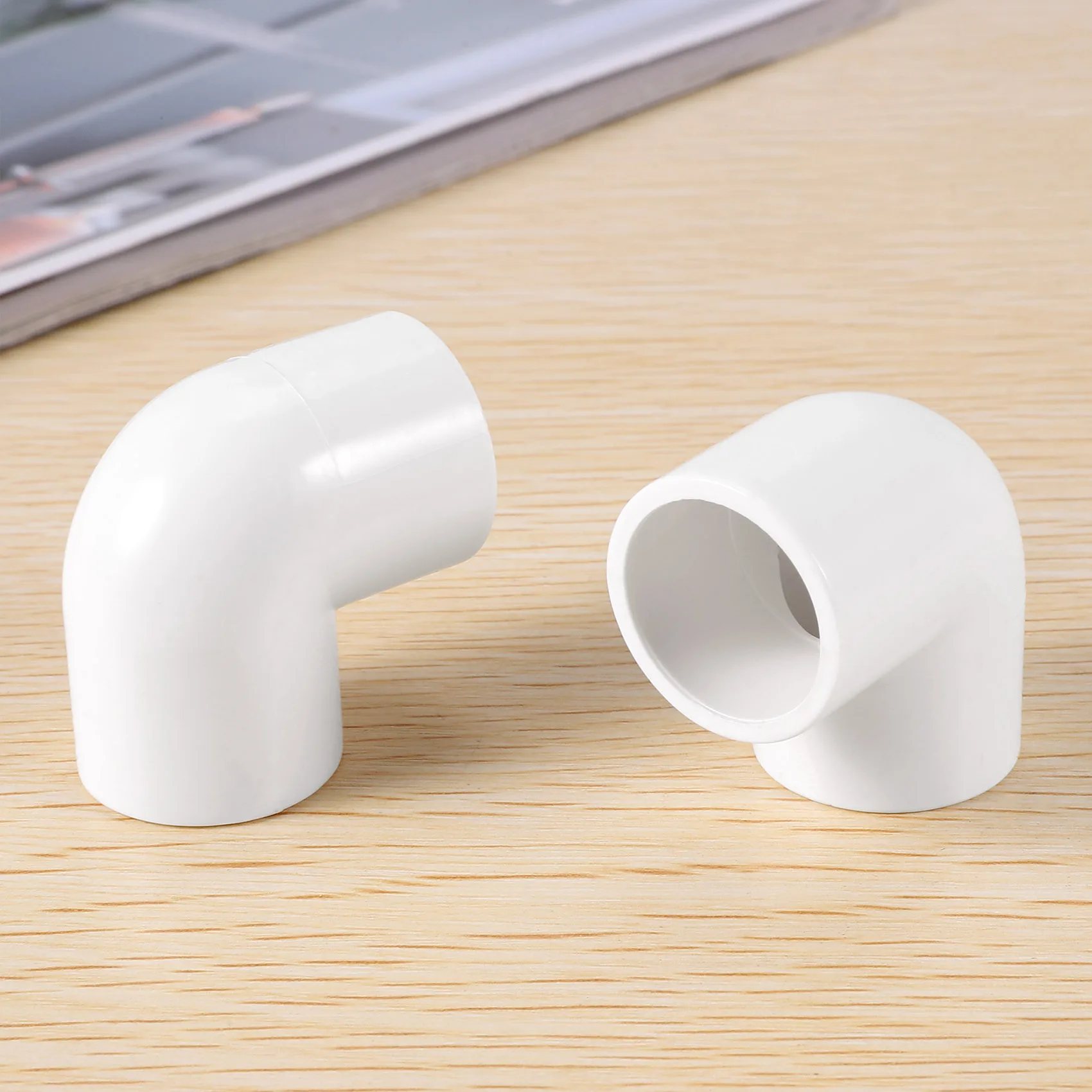 5 Pieces 20mm Dia 90 Angle Degree Elbow PVC Pipe Fittings Adapter Connector White