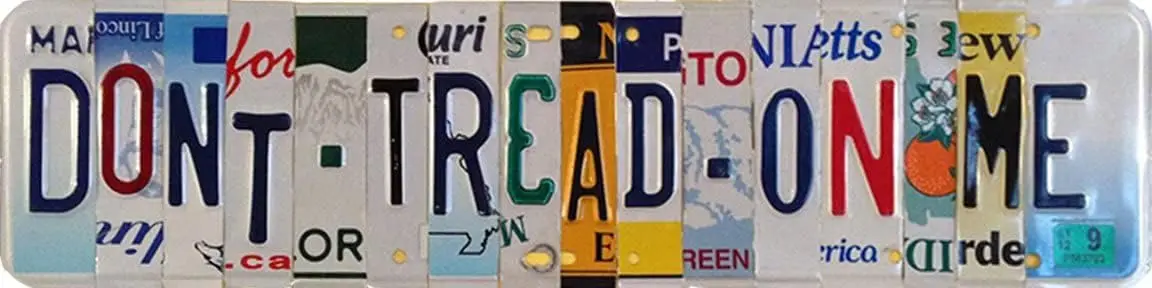 Don;t Tread On Me Vintage-Stil Aluminiumschild Metallschild Metalldekor Wandschild Wandposter Wanddekoration Türschild Blechschild 4x16