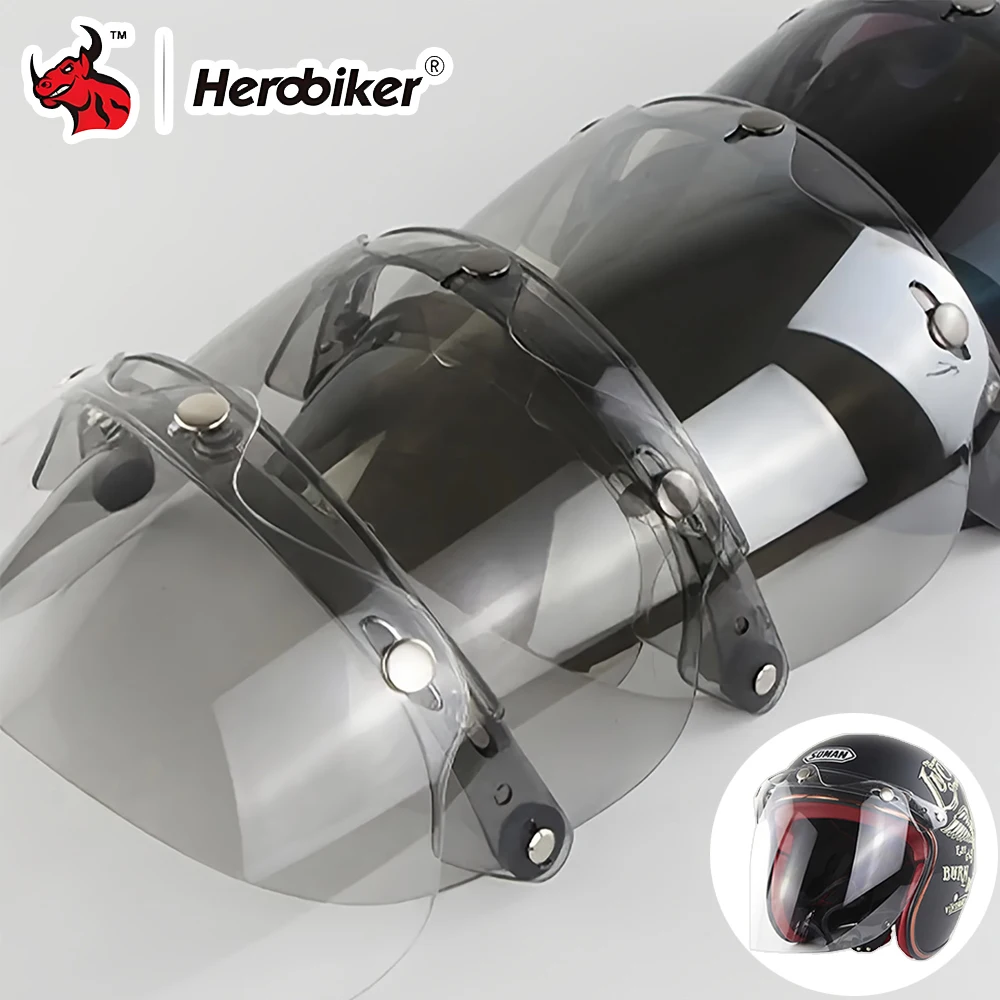 

Motorcycle Helmet Bubble Visor With 3-Snap Design And PC Lens Motorcycle Lenses Accessories Gift For Motorcycle Helmet Lovers