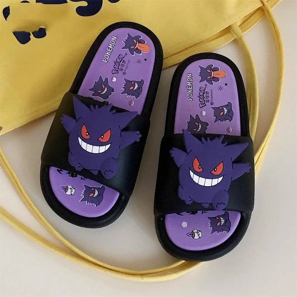 [Hot-Sale] Anime Cartoon Gengar Slippers Boys Girls Indoor Household Slippers Bathroom Non Slip Outdoor Beach Sandals Kids Gifts