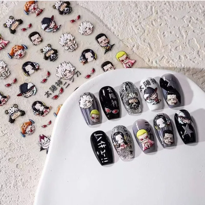 قطعة واحدة لوفي زورو المروحية أنيمي الأجهزة الطرفية الإبداعية شخصية الكرتون ستيريو جراب هاتف مسمار الفن لاصقة تزيين الهدايا