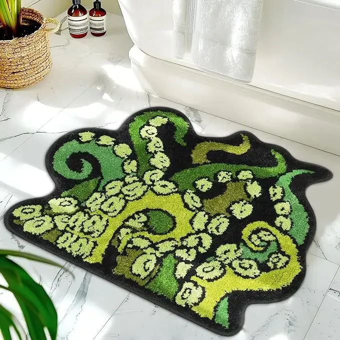 Cartoon Octopus Tentacles Imitation Cashmere Carpet Household Door Mat Bathroom Absorbent Foot Mat