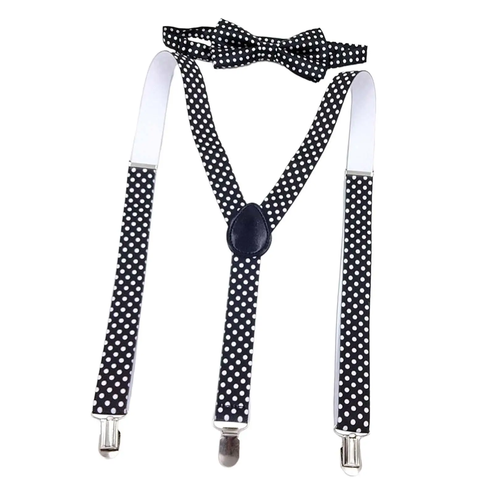 

Kids Suspender Bow Tie Set Adjustable Y Back Brace Tuxedo Suspenders for Wedding Halloween Jeans Themed Parties Dance Costume