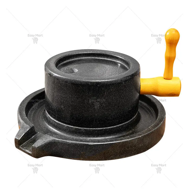 6 inch Home Grinding Machine, Grinding Machine, Soybean Milk, Hemp Material, and Old Fir Tree Shelf, Handmade Small Stones