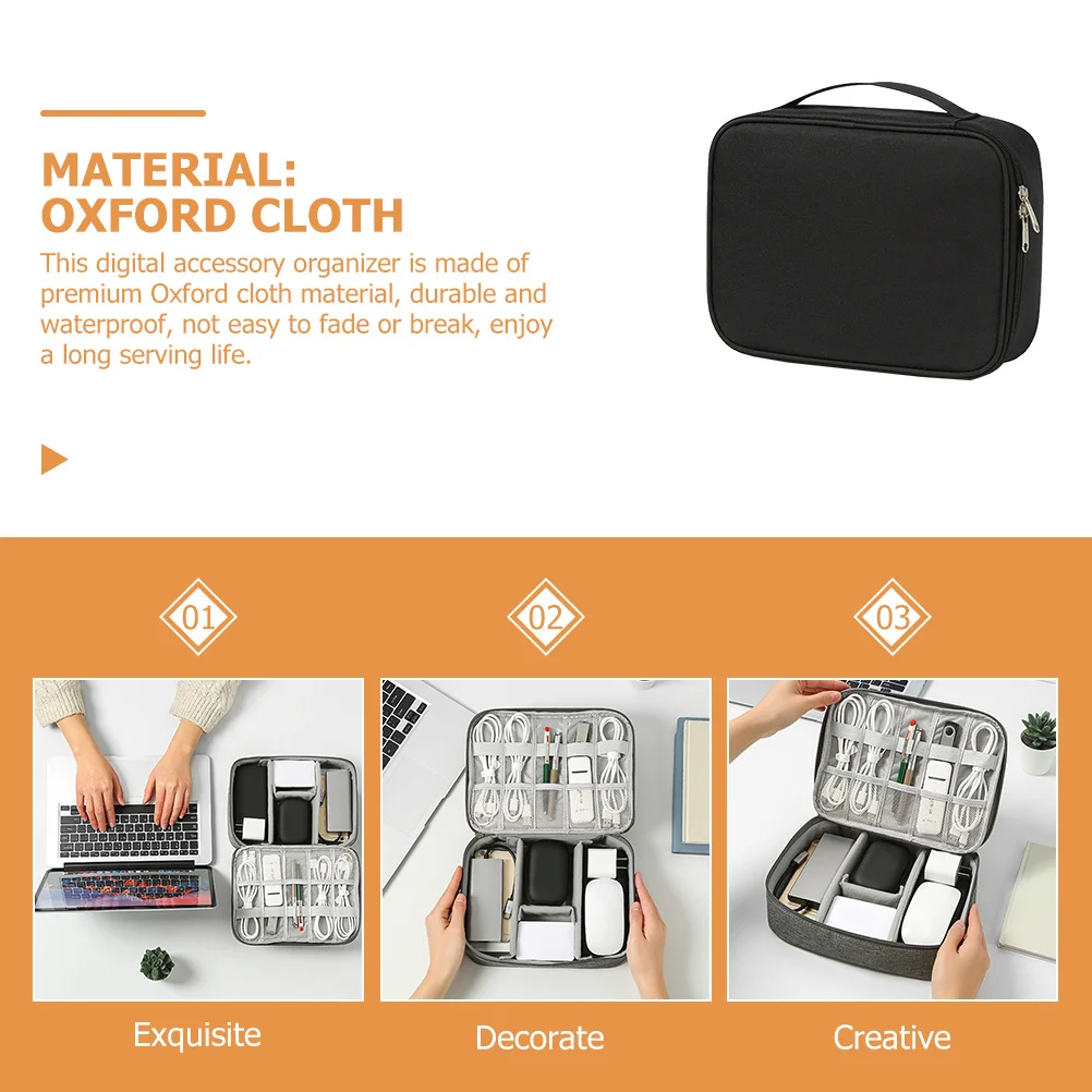 

Charging Cable Organizer Bag Digital Accessory Storage Pouch For Earphones Power Bank Portable Drives Travel Cord Case