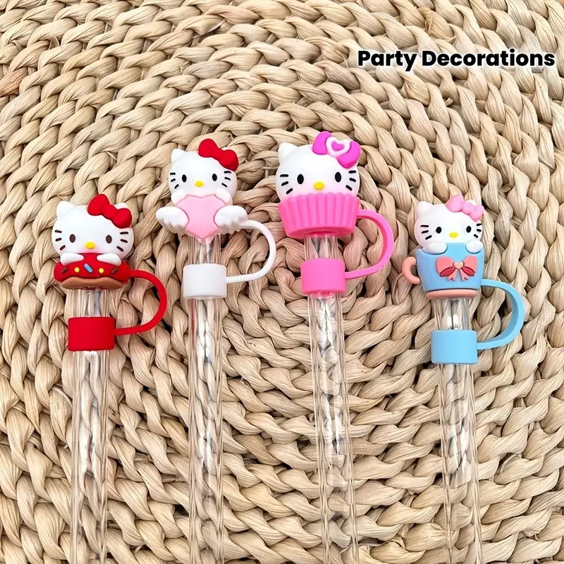 2Pcs Mesuca Cute Cartoon Straw Topper Cap Christmas Character Silicone Straw Cover 10mm Reusable Dust Proof Straw Plug Accessories For Stanley Tumbler Cup222 view 7