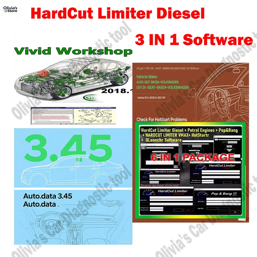 HardCut Limiter ديزل + محرك بنزين UltraCuttr + Pop&Bang + HARDCUT VMAX + HotStartr + QLaunchr + Autodata 3.45 + Vivid 2018 Workshop #1