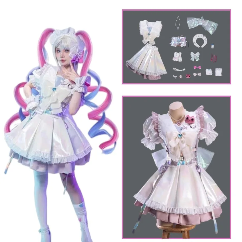 

Rain Cosplay Costume Women Magical KAngel Tangtang Sweet Cute Lolita Uniform Dress Halloween Party Ame Role Play Clothing