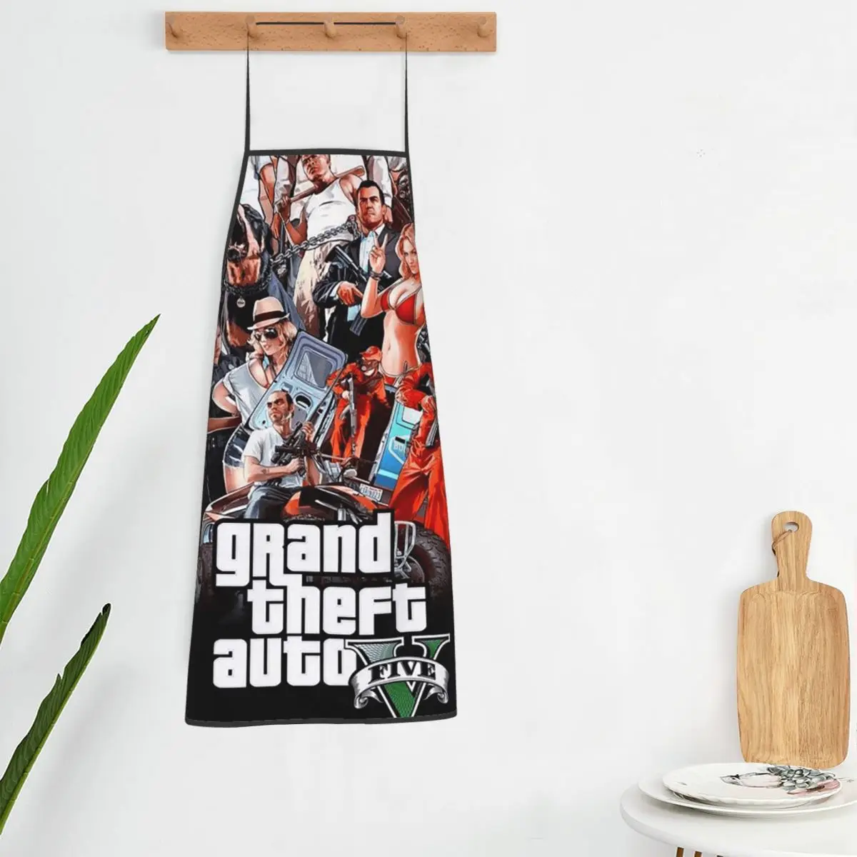 سرقة السيارات الكولاج مغامرة لعبة GTA المئزر الشيف الطبخ المطبخ Tablier مريلة مقاومة للماء تنظيف المطبخ بينافور #4