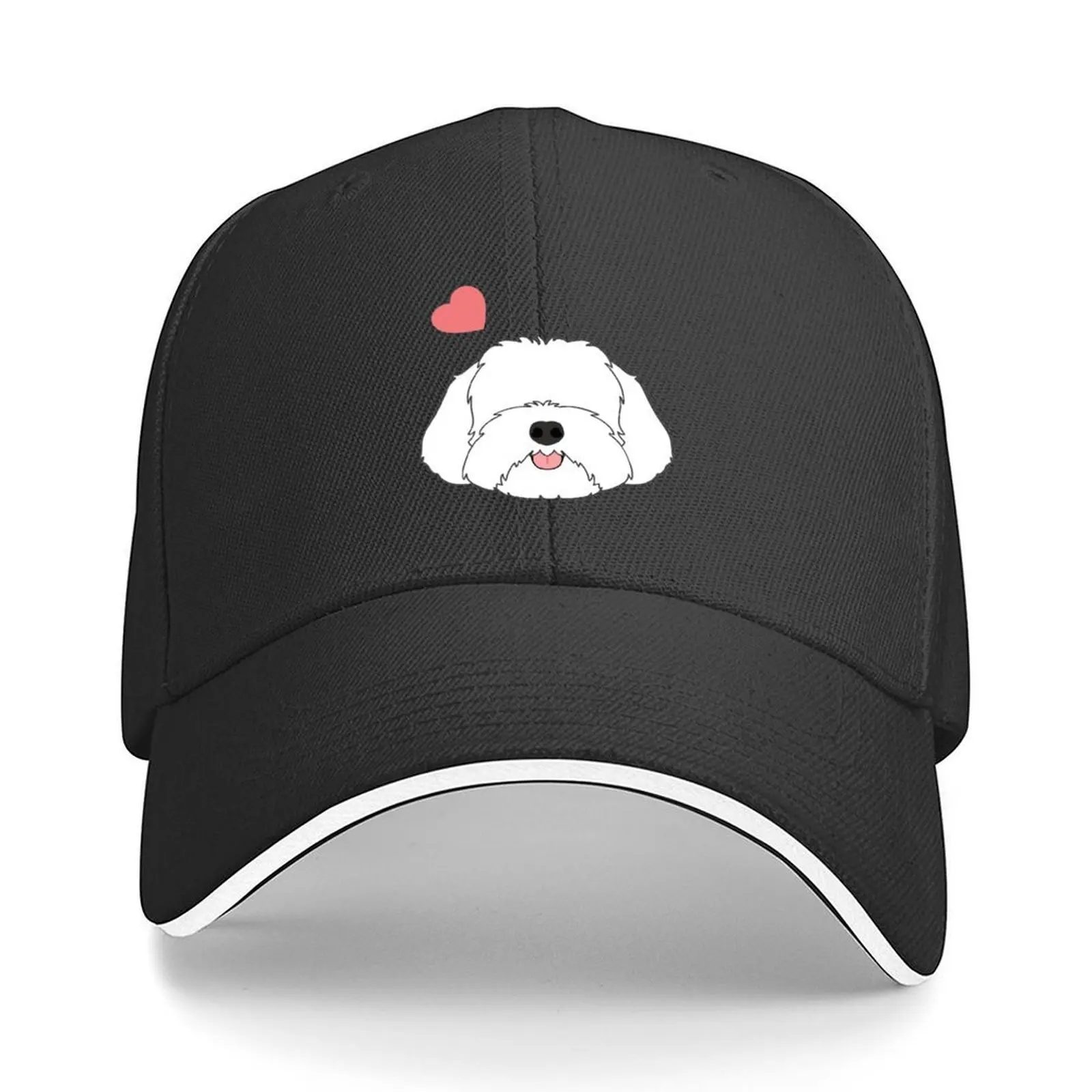 

LOVE White Maltipoo Moodle Dog Baseball Cap Beach Outing Trucker Cap foam party Hat western Hat Woman Hats Men's