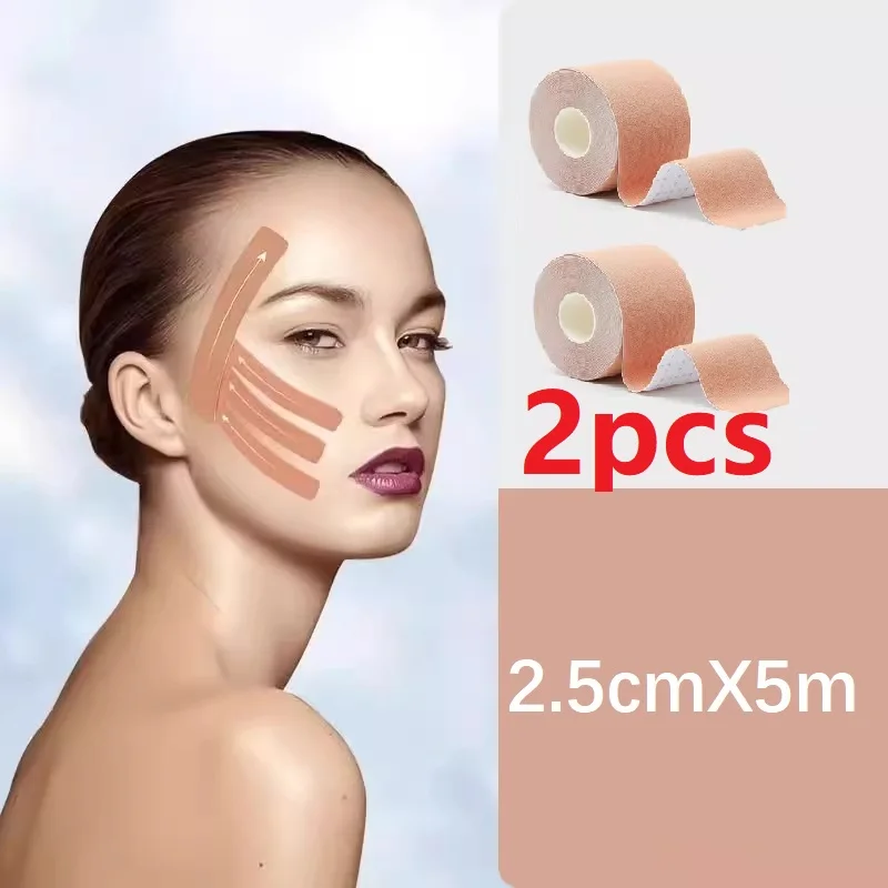 2.5 سنتيمتر * 5 متر شريط علم الحركة للوجه الخامس خط الرقبة عيون رفع مزيل التجاعيد ملصق الشريط جهاز العناية بالوجه أداة ضمادة مرنة