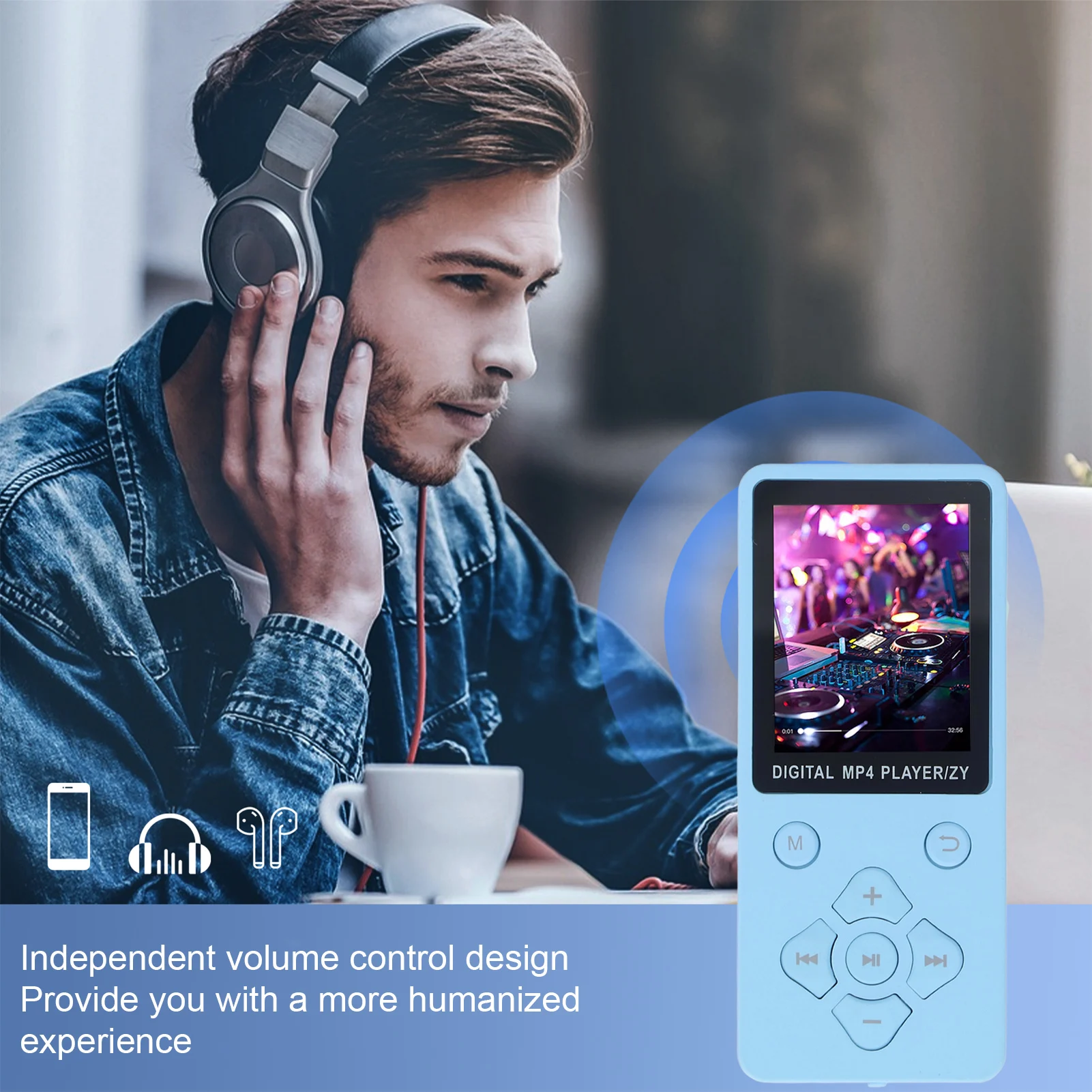 مشغل MP3 MP4 بلوتوث 5.0 رفيع للغاية 1.8 بوصة شاشة ملونة 128G ذاكرة قابلة للتوسيع مشغل موسيقى فيديو محمول مشغل MP3 MP4