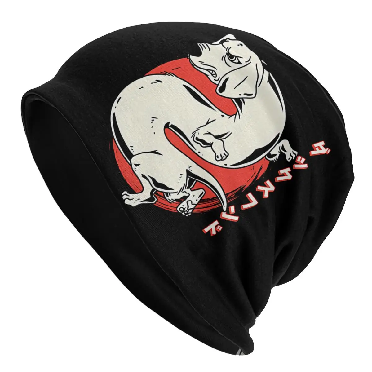 Japanese Dragon Dog Fashion Beanie Caps Dachshund Sausage Dog Skullies Beanies Ski Caps Soft Thin Bonnet Hats