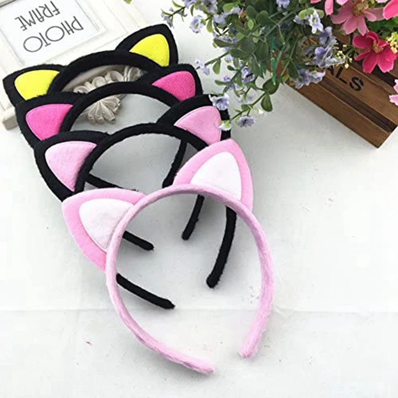 Gato orelha Headband com fivela, Desenhos animados Headband, Bonito