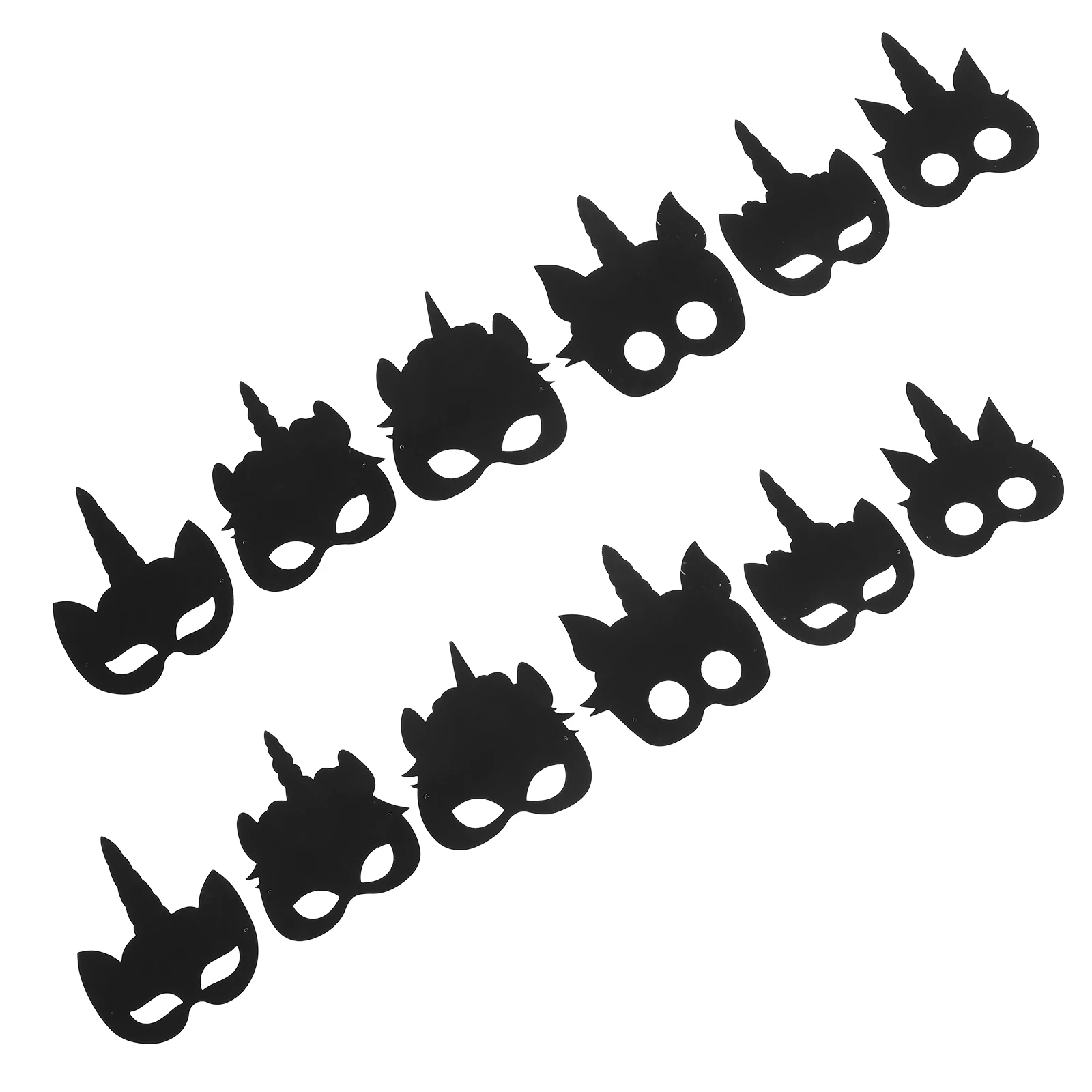 1 Set Unicorn Masks Craft Kit Diy Scratch Thick Paper Mask Kids Party Halloween Decoration Multi-Function Mask Set For