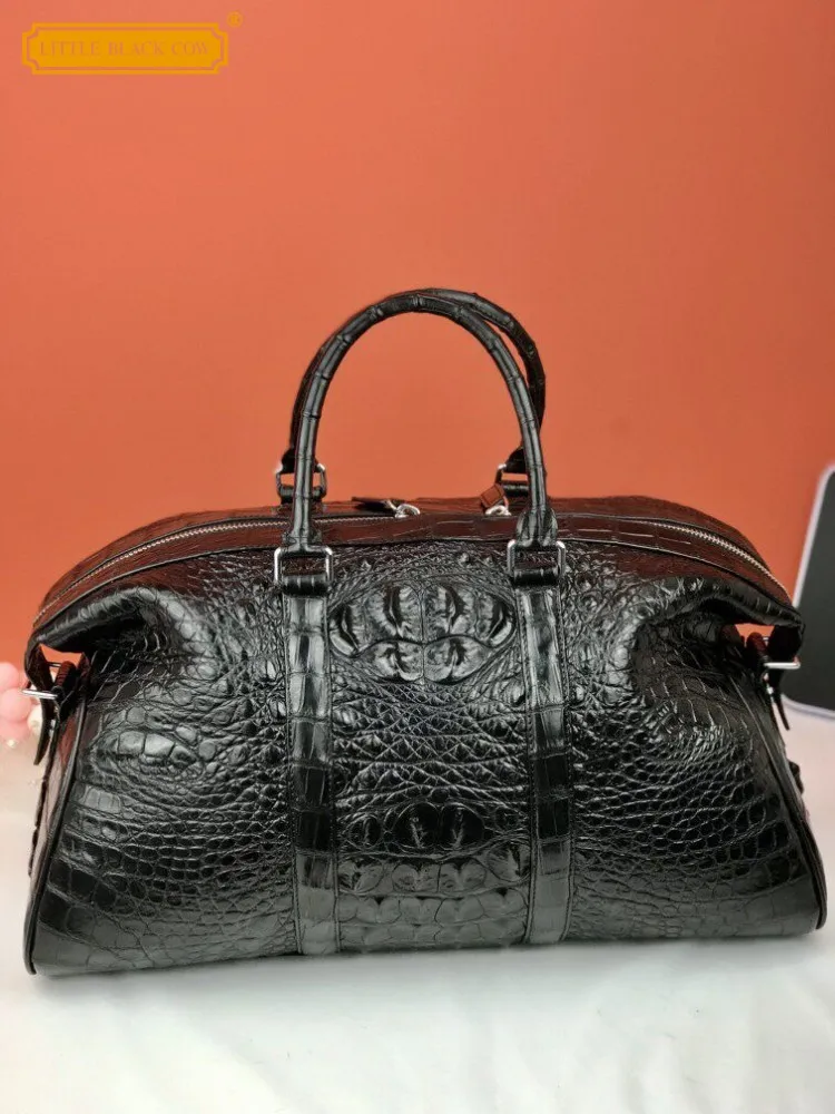 

New High Quality Crocodile Skin Genuine Leather Handbag Totes Men Single Shoulder Bag Business Casual Large Capacity Travel Bags