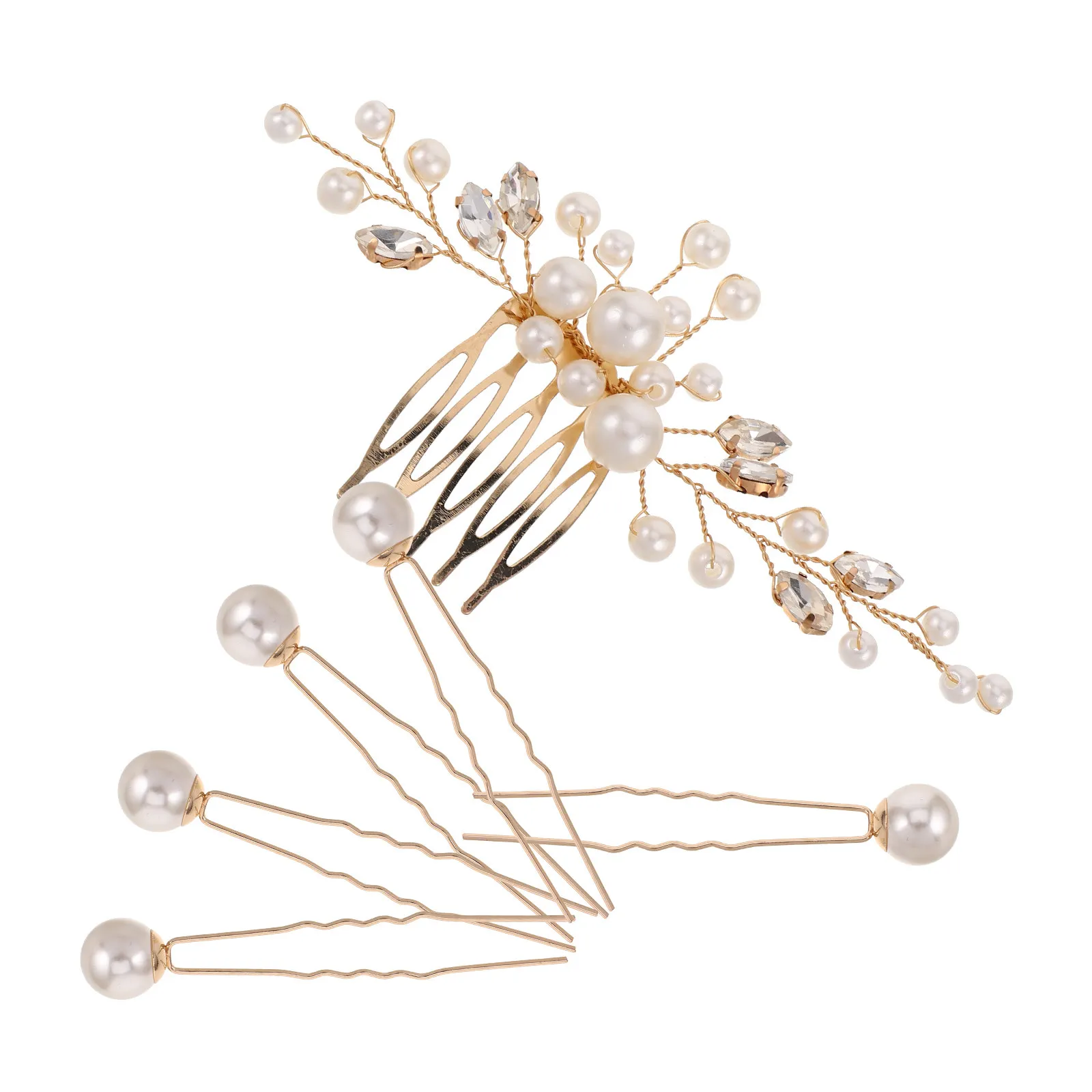 

Набор декоративных заколок и гребней для волос для женщин, свадебные украшения для волос, элегантные аксессуары в винтажном стиле, идеально подходят для банкетов