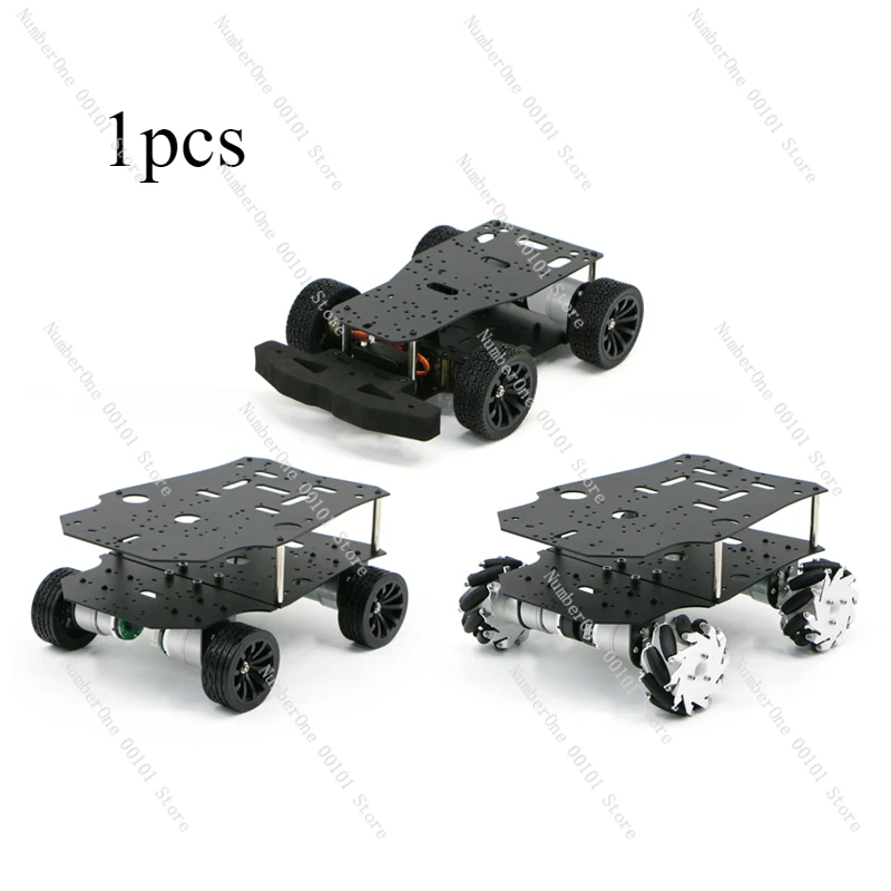 

R3 Series Black Smart Car Chassis R3 McNum Wheel Ackerman Four-wheel Drive Unmanned Vehicle STM32