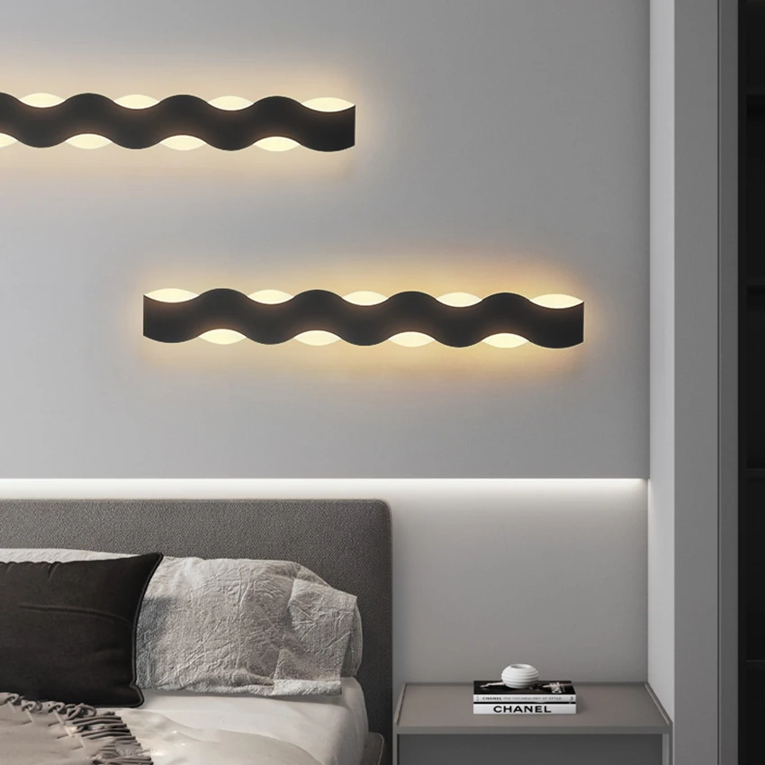 Outdoor Waterproof Wall Lamp Wave Shaped Light Entrance Waterproof Porch Light Exterior Wall Courtyard Wall Light Fixture