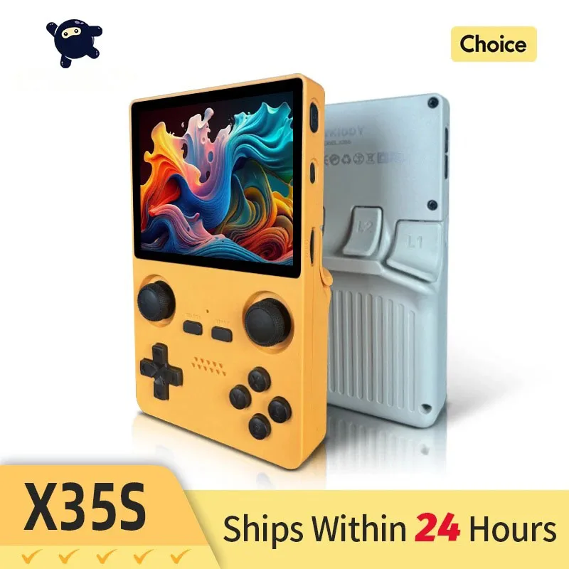 POWKIDDY X35S 3.5 بوصة IPS شاشة 640(MIPI)x480 ريترو وحدة تحكم بجهاز لعب محمول PS نظام مفتوح المصدر RK3566 هدايا رخيصة للأطفال #2