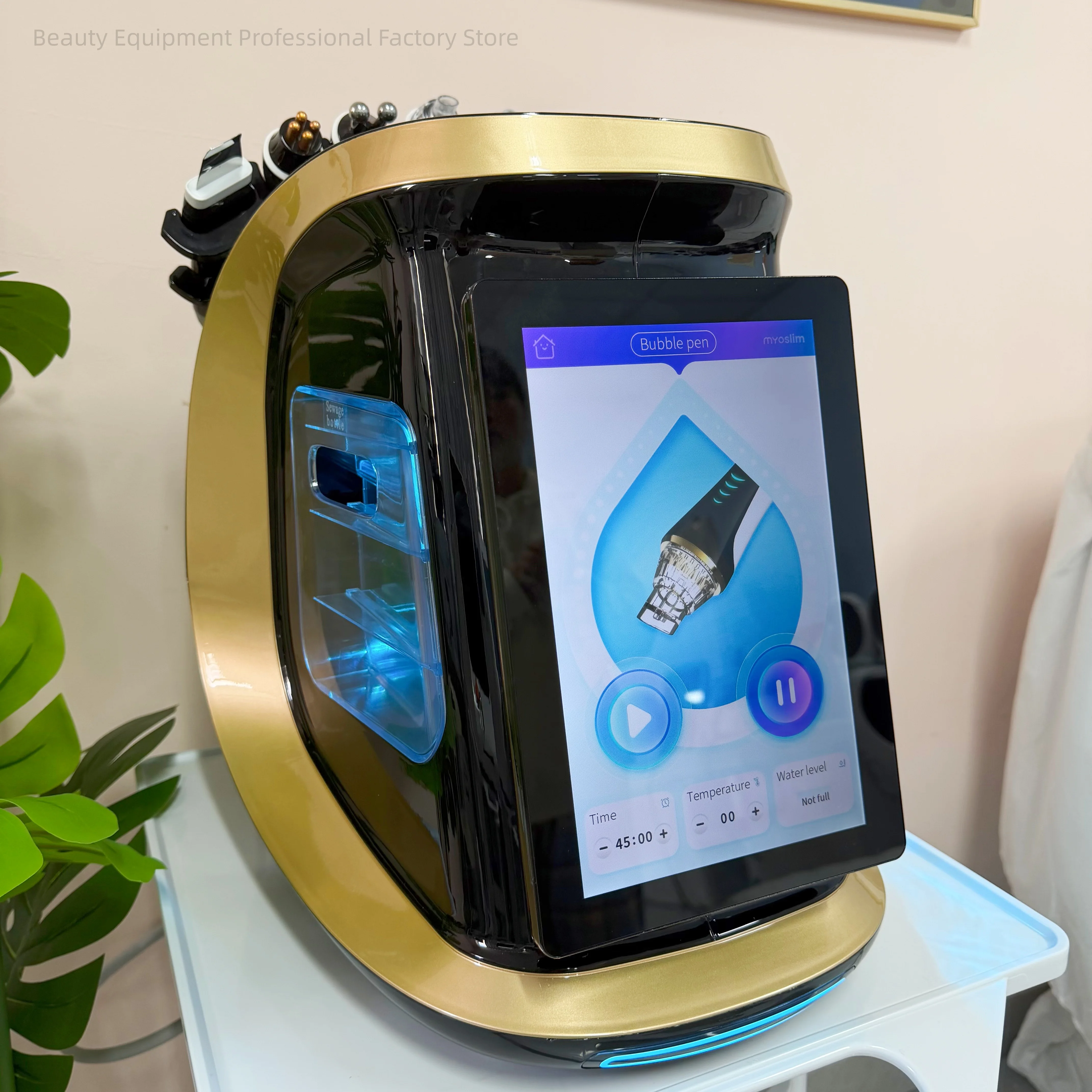 جهاز ذكي للعناية بالبشرة متعدد الوظائف باللون الأزرق الجليدي، جهاز أكسجين مائي 7 في 1، جهاز تنظيف الوجه، تنظيف عميق للوجه #5