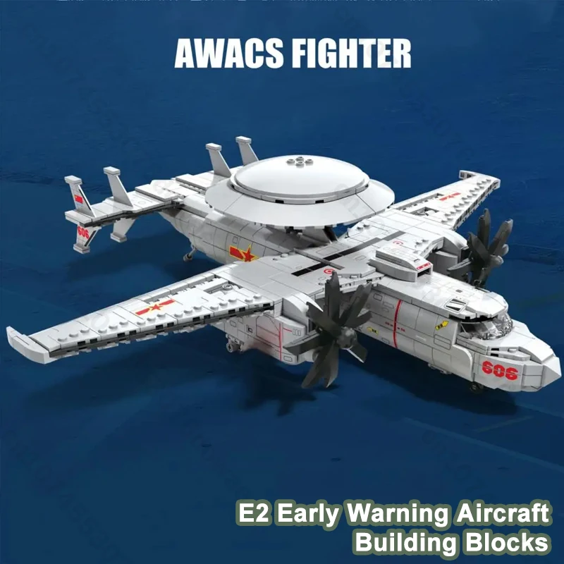 

1144 шт. E2 раннее предупреждение, строительные блоки самолетов, военные модели самолета ВВС, сборка, кирпичи, настольные игрушки для мальчиков, рождественский подарок