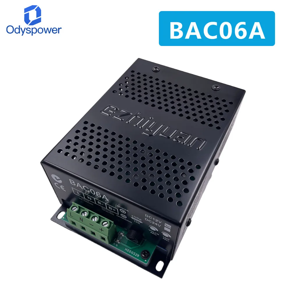 BAC06A 12V 24V Diesel Generator Set Battery Intelligent Charger Switching Power Supply Automatic Battery Float Charger