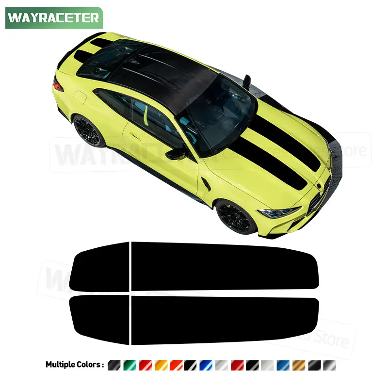 

4 Pcs/Set Engine Cover Carbon Fiber Vinyl Decal Bonnet Hood Trunk Stripes Sticker For BMW M4 2025 G83 Coupe G82 2024 2023 2022