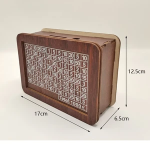 1000/2000/3000/5000/10000 يورو بنك أصبع خشبي مع بنك أصبع قابل لإعادة الاستخدام مع باب التوفير وصناديق الأرقام أفضل 8 صندوق حفظ نقدي للمبيعات - No3