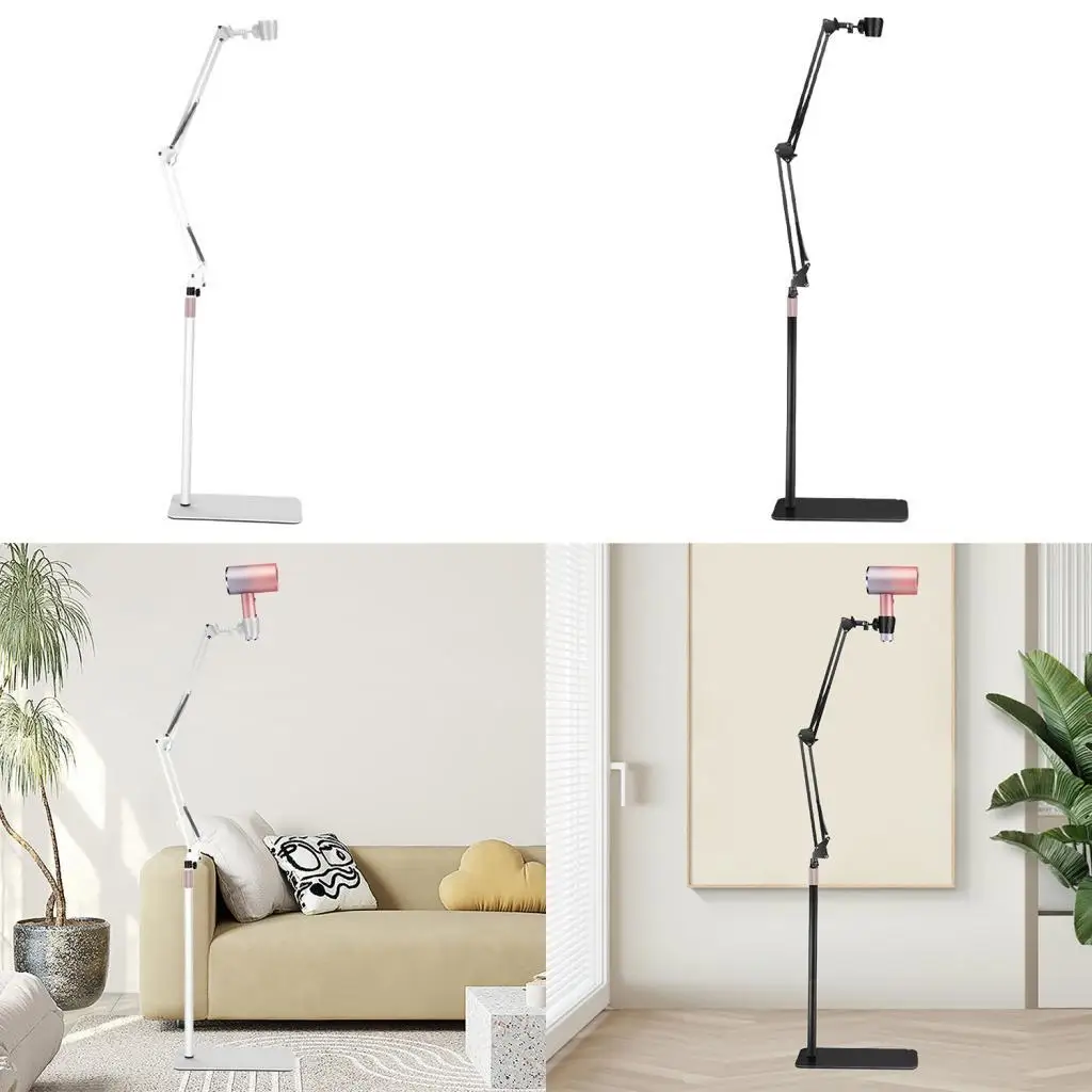 

Lazy Hair Dryer Stand Hands Free with Heavy Base Flexible Universal Floor Bracket for Salon Women Pet Grooming Vanity Bathroom