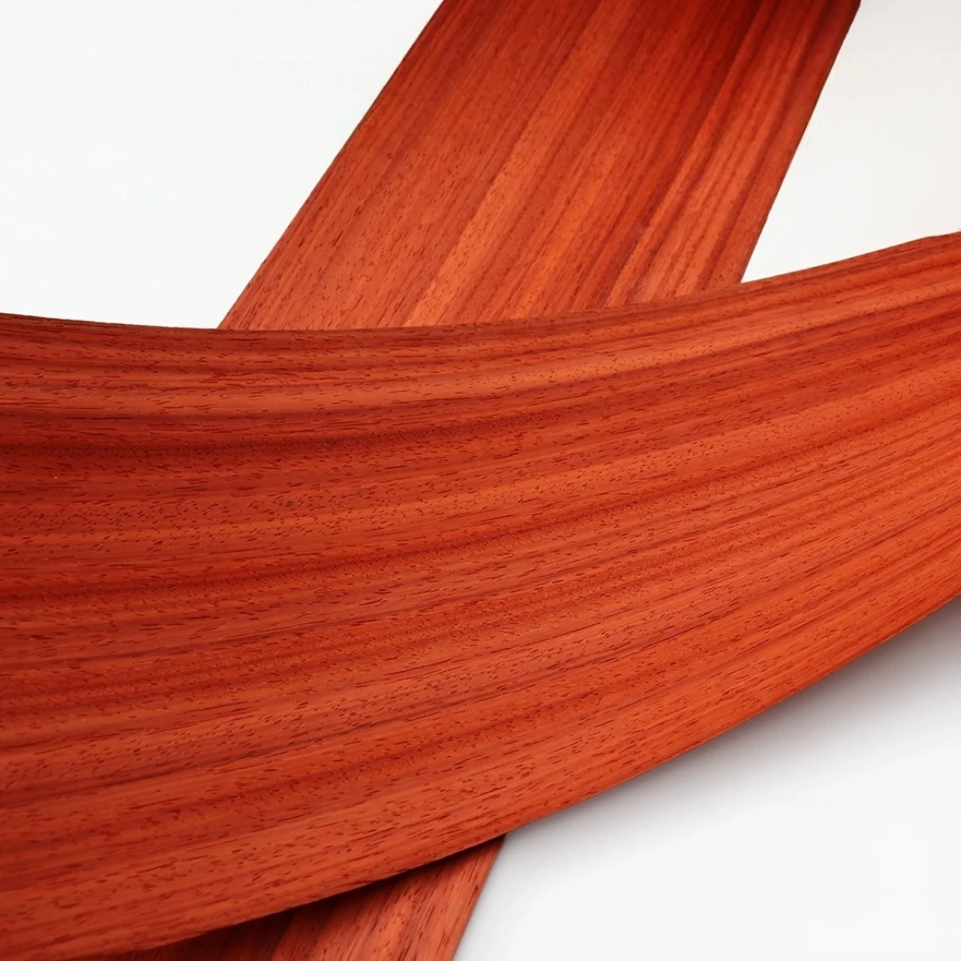 0.5 مللي متر سميكة الطبيعية الأفريقية Padauk قشرة الخشب الأحمر DIY بها بنفسك الحرف اليدوية سيارة الداخلية المتكلم صفائح سطحية الزخرفية (خشب الورد) #3