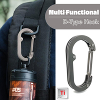 Multifunctional D-type Hook Carabiner Outdoor Backpack Tools Camping Climbing Buckle Fishing Hook Keychain Lock Buckle Snap Clip