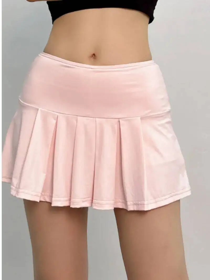 2026 Summer New American Style Sweet Spicy Girl A-line Short Skirt Women Low Waisted Wrap Buttocks Slim Pleated Skirt IJ8Z