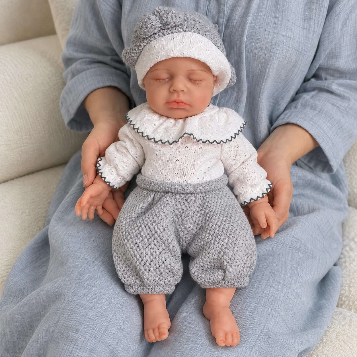 33cm Reborn Baby Boy Doll Full Body Silicone Soft Realistic Hand-Painted Skin for Adult Collectors Birthday Gift Home Display