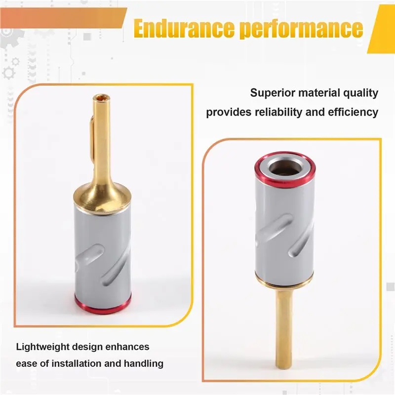M07K-Banana Plug 24K Gold Plated/Rhodium Plated Pure Copper Banana Connector For Speaker Cables