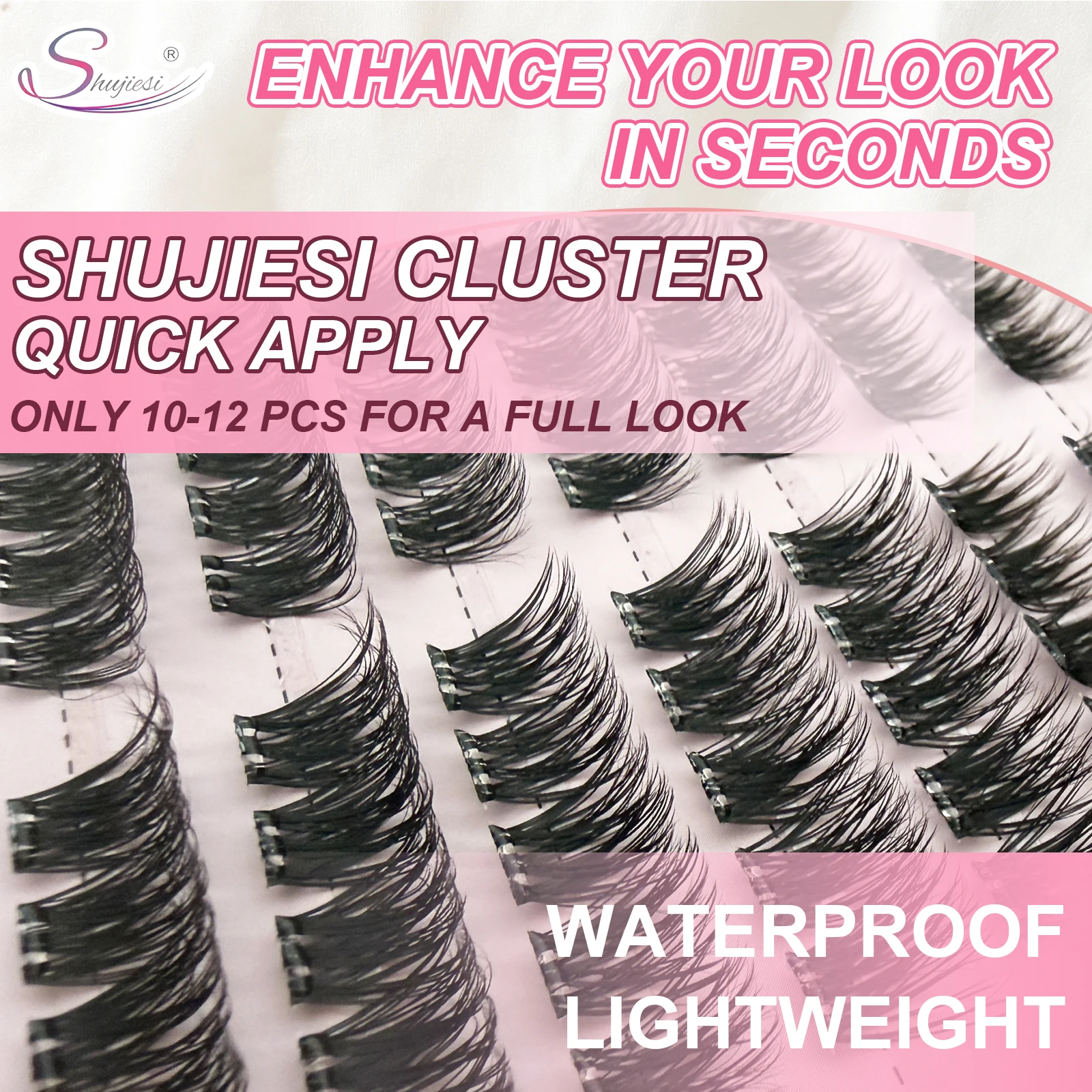 Shujiesi Glue-Free Segmented False Eyelashes DIY Single Cluster False Eyelashes Natural Look Reusable 10‑16mm Mixed Length Suitable for Beginners Home Eyelash Extensions Halloween Christmas Suitable for Various Holidays and Parties
