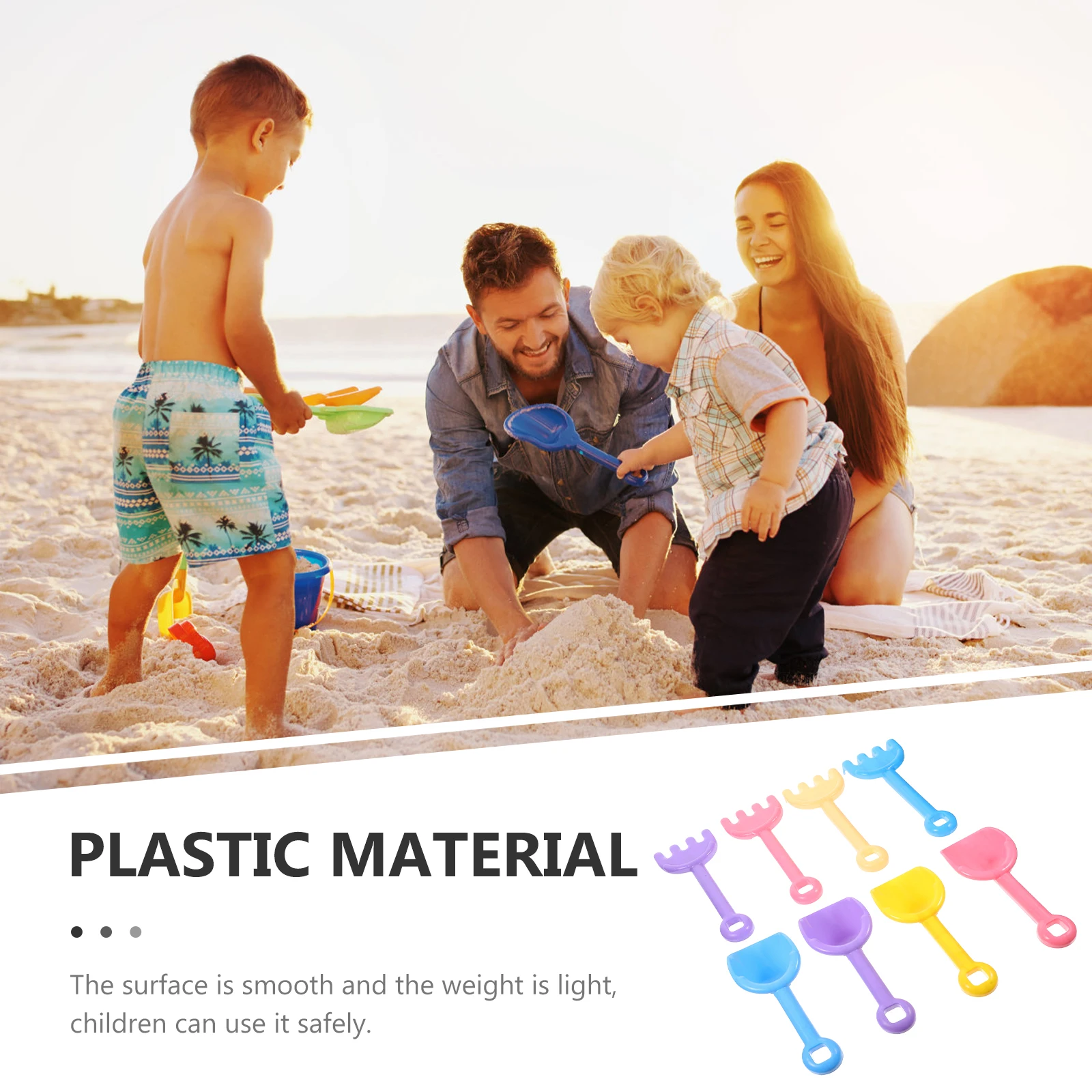 Outils de piscine de sable pour enfants, jouet de jardin, jouets d'extérieur, accessoires de pelle de plage, pelle en plastique, jardinage, râteau pour bébé, 8 pièces