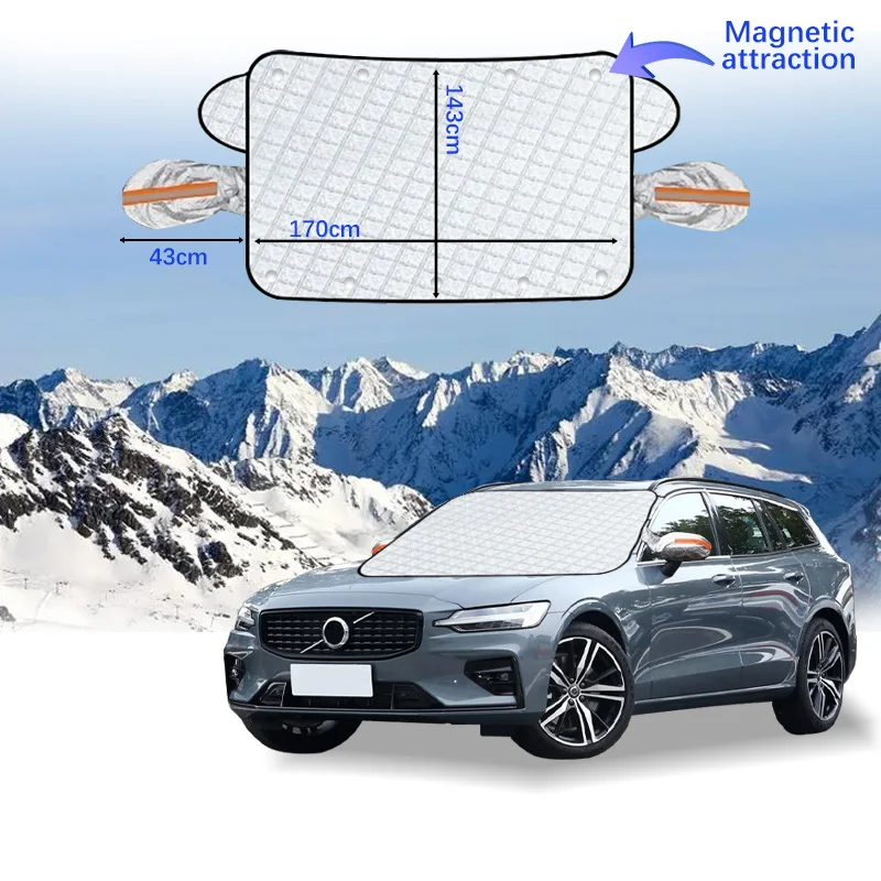 Magnetic Car Windshield Snow Cover Winter Ice-Frost Guard Sun Shade Protector For Volvo V60 2011-2024 Exterior Accessories