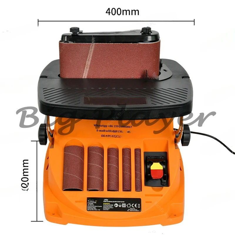 

Vertical Drum Belt Wood Oscillating Spindle Sander Curved Surface Woodworking Grinding Tools Polisher 2000RPM
