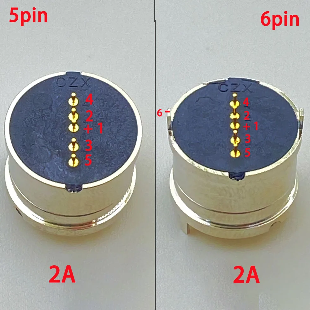 4 5 6 Pin Waterproof magnetic pogo pin connector with spring loaded male female360° loading blind suction DC signal transmission